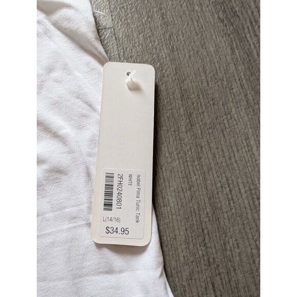 Isabel Pima Tunic Tank White Womens L Soft Surroundings Sleeveless NWT - Picture 6 of 9